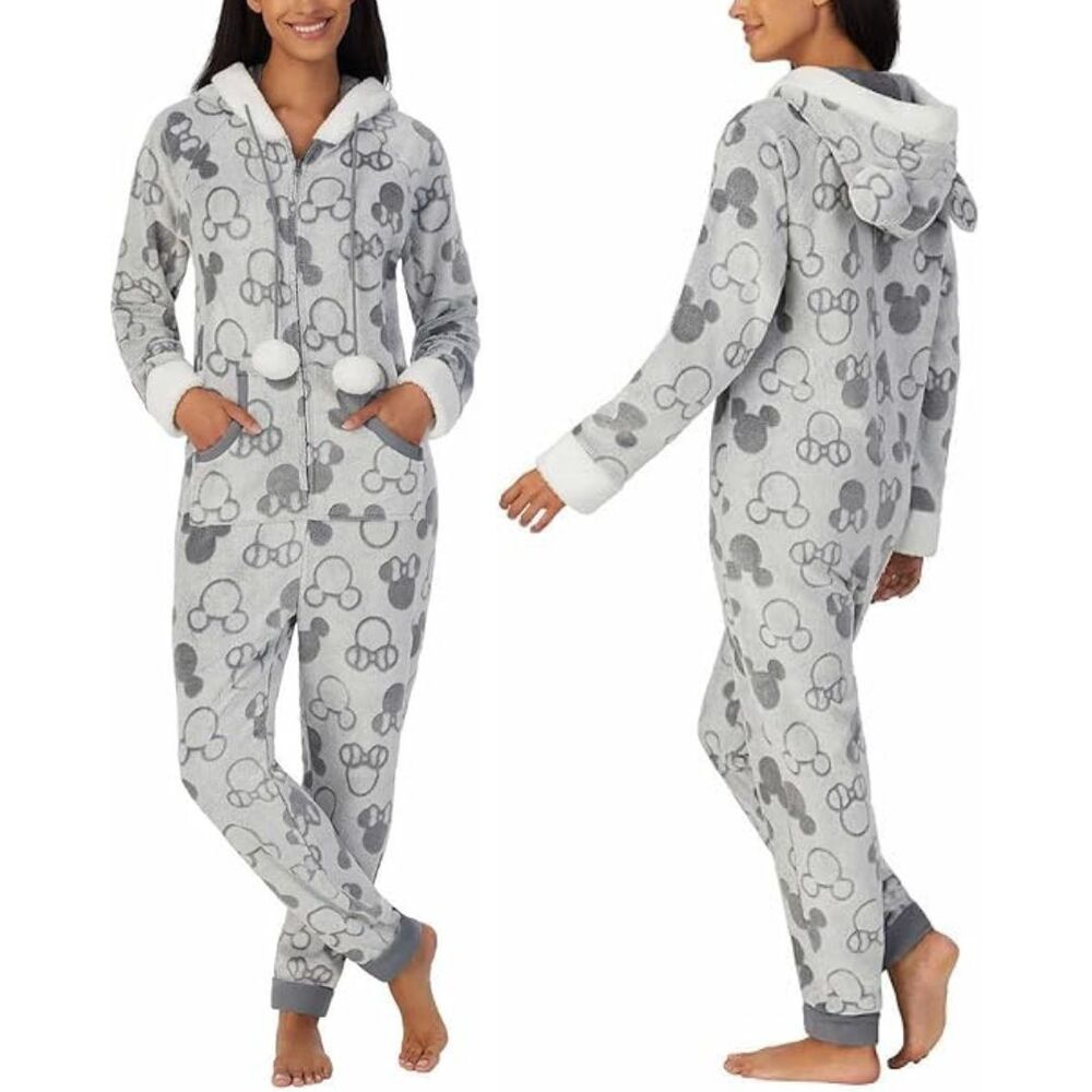 Disney Mickey and Minnie Mouse Women's One-Piece Pajama Set Size XS NWT